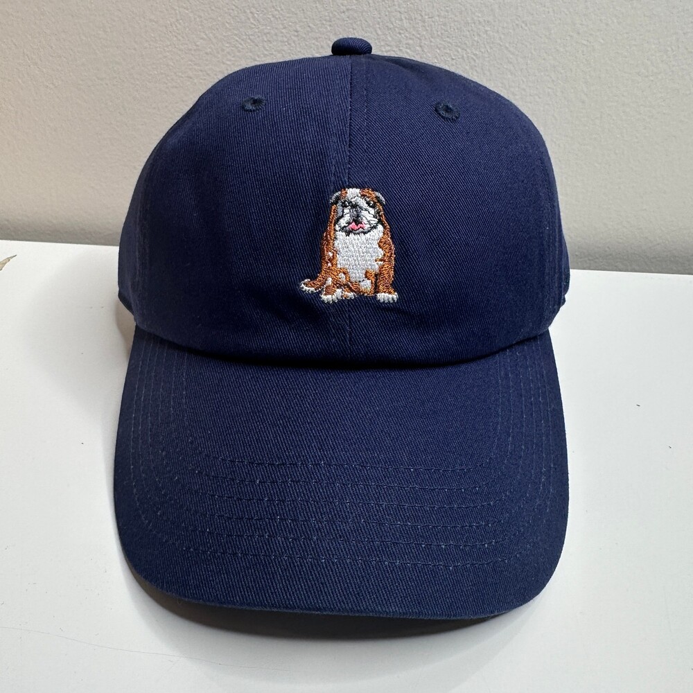 Chubbies Hat Men OSFA Blue English Bulldog Embroidered Cotton Strapback Cap